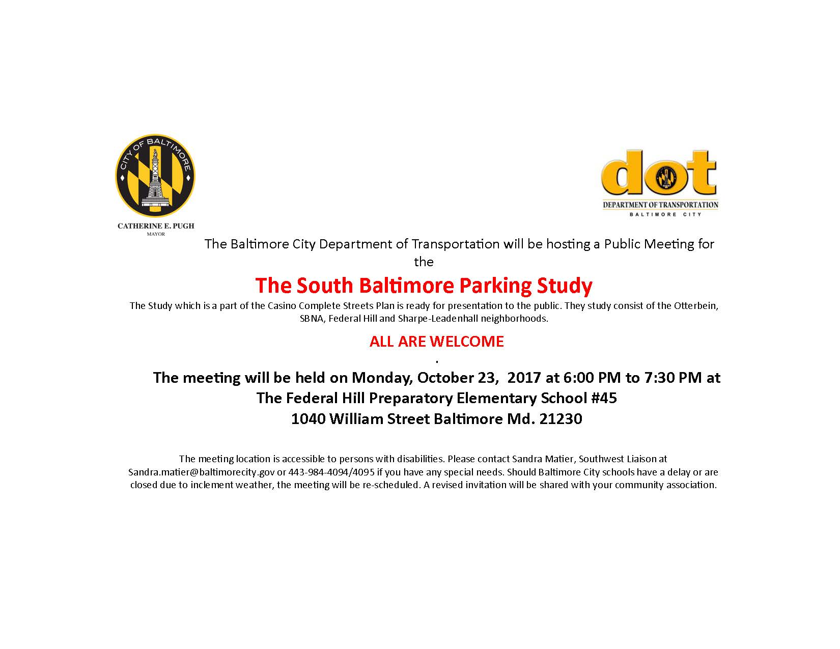 The South Baltimore Parking Study 